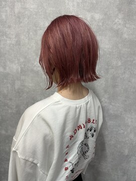 シールドヘアー 沖縄 新都心(C'LD Hair) 【 C’LD 】ピンク/切りっぱなしボブ/外はねボブ/ミニボブ/ボブ