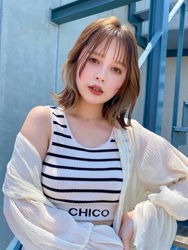 レイラバイアフロート 吉祥寺(Lila by afloat) くびれボブ/くびれミディアム/薄め前髪/インナーカラーベージュ