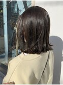 グレージュカラー顔まわりカット縮毛矯正韓国風前髪ボブ山梨