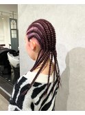 カシスピンクーヘアカラーコーンロウブレイズフル～糸ito～HIRO