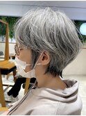 ★前下がりショートボブハンサムショートカットカラーパーマケア