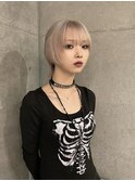 ブロンドベージュ/シルバーベージュ/ウルフカット/ブリーチ