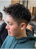 スパイキーショートザクザクショートアップバングツーブロック