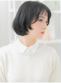 ★前髪パーマ黒髪姫カットレイヤーひし形ミニボブ20代30代★1