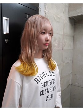 ロングハイトーン裾カラー