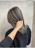 バレイヤージュ、ハイライト、レイヤーカット、ダブルカラー