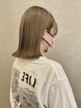 シンプル(Simple) 切りっぱなし×ブロンドベージュ