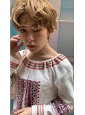 ミルキーベージュカラー、ハイライトカラーで大人ガーリー
