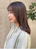 髪質改善　ストレートセミロング　シースルーバング