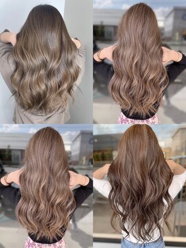 美容室フルール 大人可愛い大人美人ふんわりカール小顔カットショコラアッシュ