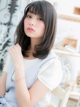 モッズヘア 越谷(mod's hair) シースルーバング黒髪小顔レイヤーミディアムc5越谷20代30代40代