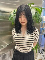 ゼスト 八王子店(ZEST) 青み艶カラーとふわふわ巻き髪風パーマ