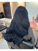 縮毛矯正.レイヤーカット.ブルーブラック.髪質改善. ヘアカラー