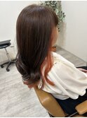 ピンクオレンジインナーカラー