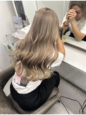 ハイライトカラーミルクティーベージュケアブリーチダブルカラー