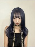 韓国レイヤー/ブルーブラック/レイヤー/顔周りレイヤー