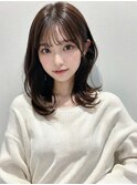 透明感髪質改善カラー小顔艶感ミディショコラグレージュ