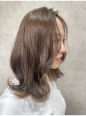 ホワイトグレージュミニウルフチェリーブラウンデジタルパーマ