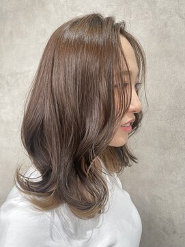 ルノン(LUNON) ホワイトグレージュミニウルフチェリーブラウンデジタルパーマ