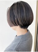 【morio原宿】ナチュラルハイライト　ショートボブ