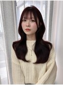 【杉本大地】韓国ヘア/レイヤーカット/ワインレッド/天神美容室