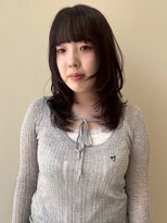 ユニバイリサ 天神大名店(uni by risa)&nbsp;レイヤーカット 顔周りレイヤー フルバング 前髪カット 20代
