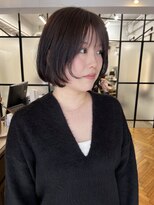 ジリ(JILI)&nbsp;前上がりボブ×スモーキーピンクカラー▽福永