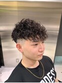 スペインカールフェードツーブロックショートF
