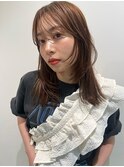 顔まわりレイヤー+ぱつっと切りっぱなし