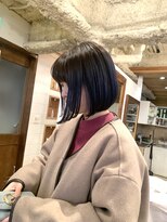 ラレイ(Lalei)&nbsp;＊切りっぱなしボブ×ネイビーブルー/ダブルカラー