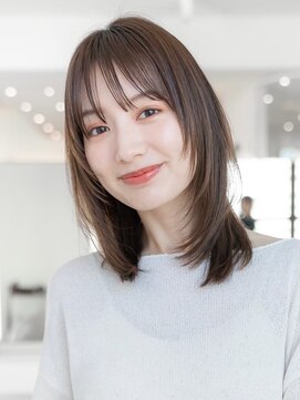 イオ 本厚木(io) 20代30代大人かわいい美髪質改善レイヤーカットピンクブラウン