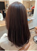 ブリーチなしカラー大人かわいいハイレイヤーナチュラルスタイル