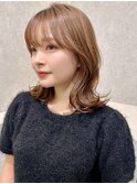 ボブくびレイヤーエモージュ前髪ミディアム小顔カット