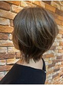 ナチュラルボブ前髪ありイメチェン