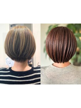 話題の白髪ぼかしカラーもお任せ！伸びてきても気にならない明るめカラーもデザイン性の高いハイライトも◎