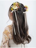 小学生卒業式袴ハーフアップリボンヘアアレンジ/代々木/新宿
