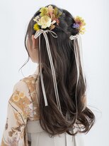 小学生卒業式袴ハーフアップリボンヘアアレンジ/代々木/新宿