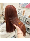 リナ　ブリーチ無しのダブルカラーでオレンジを楽しみませんか？