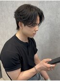 リバースセンターパート(メンズカット/ダウンパーマ/ナチュラル)