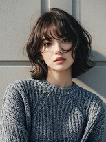 エイチ ウルフカット 大阪梅田(811)&nbsp;マッシュウルフボブパーマミルクティーベージュシルバーアッシュ