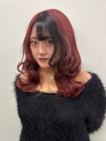 コタン(COTAN) フロントカラー ブラック×カシスピンク.20代〈中路〉