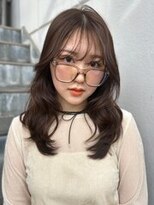 リサヘアーデザイン(RISA HAIR DESIGN)&nbsp;シースルーバング ココアブラウン 美髪 顔周りカット 髪質改