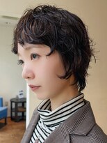 トップヘアー スパアンドリラクゼーション 安城(spa&relaxation)&nbsp;安城こなれボブルフ大人ガーリー暗めカラーウェーブパーマ卵型