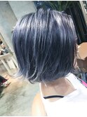 透け感パープルグレージュ×外ハネボブ