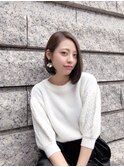 甘い雰囲気のきりっぱなしボブ