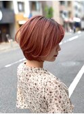 #暖色系カラー #小顔 #大人ショートボブ