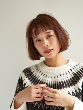 ジュール 新宿(Joule) 切りっぱなしボブ×ピンクブラウン[新宿]