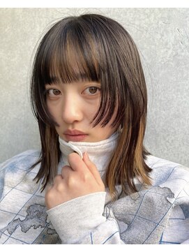 ラフィネ 成増店(raffine) ぱつっとカット×イヤリングカラー【成増美容室】大山/志木/和光