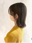 小顔効果UPウザバング×切りっぱなしワンレングスボブ