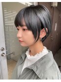 オリーブグレージュオリーブアッシュショートショートボブ